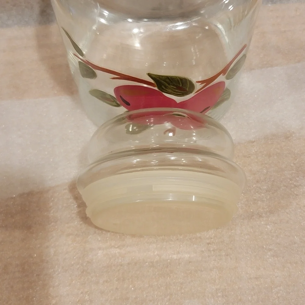 Vintage Franciscan Glassware Storage Jar and Lid Apple (England Backstamp)